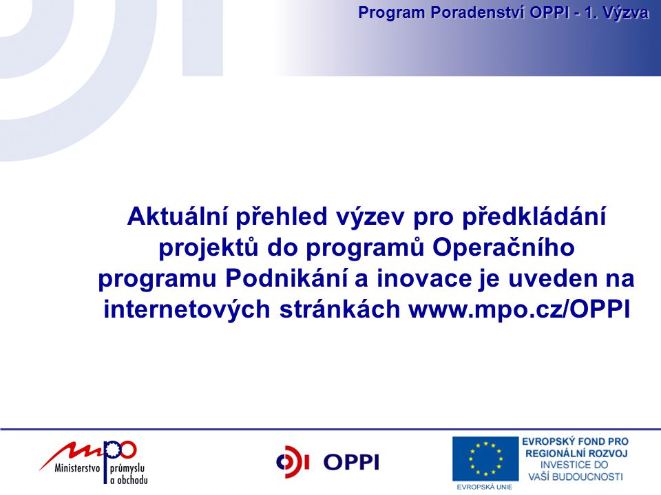 Program Poradenství OPPI - 1.