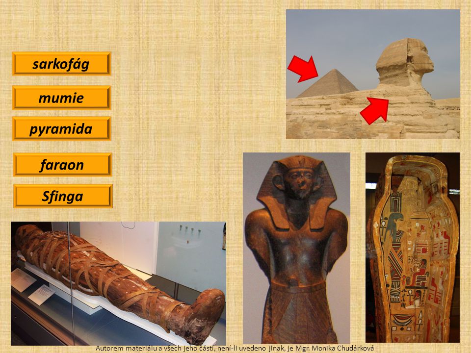 sarkofág mumie pyramida faraon Sfinga Autorem materiálu a všech jeho částí, není-li uvedeno jinak, je Mgr.