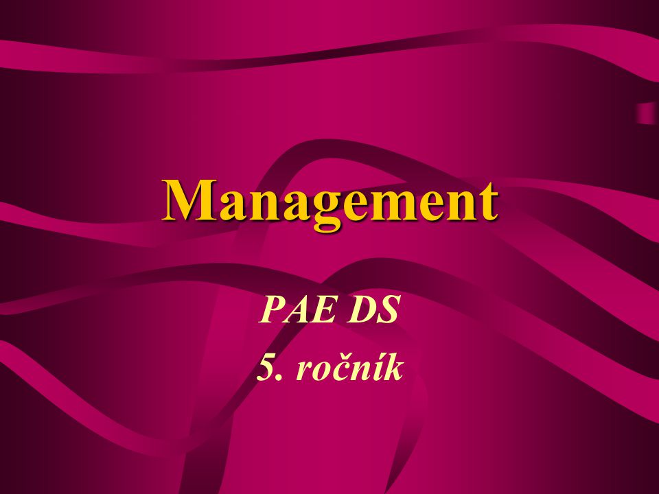 Management PAE DS 5. ročník