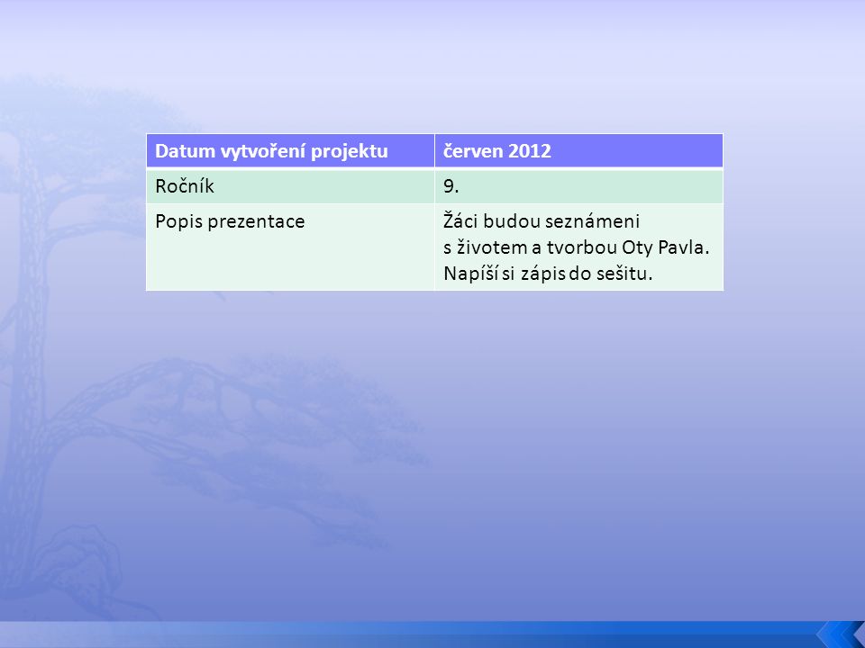 Datum vytvoření projektučerven 2012 Ročník9.