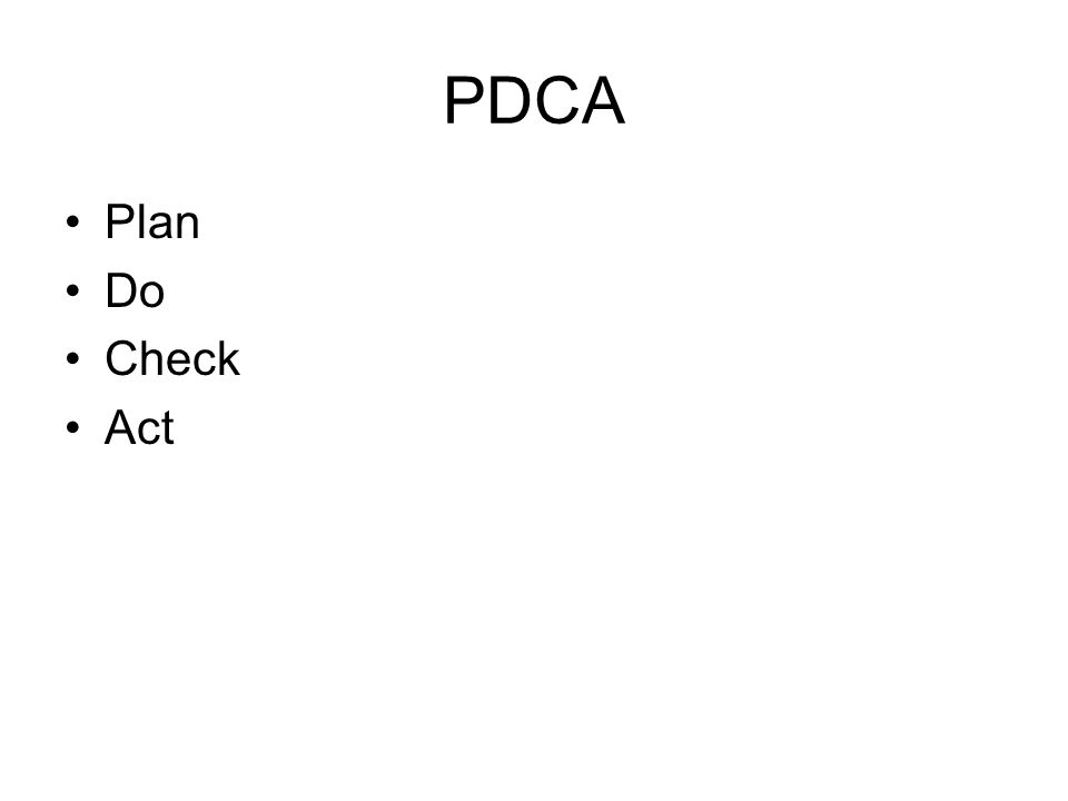 PDCA Plan Do Check Act