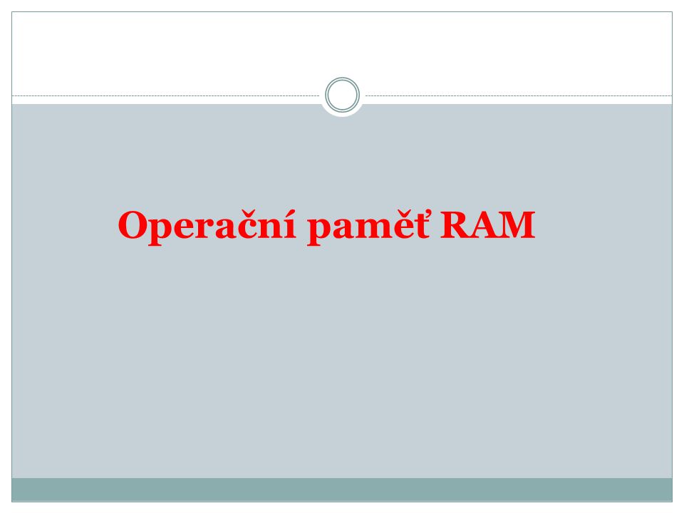 Operační paměť RAM