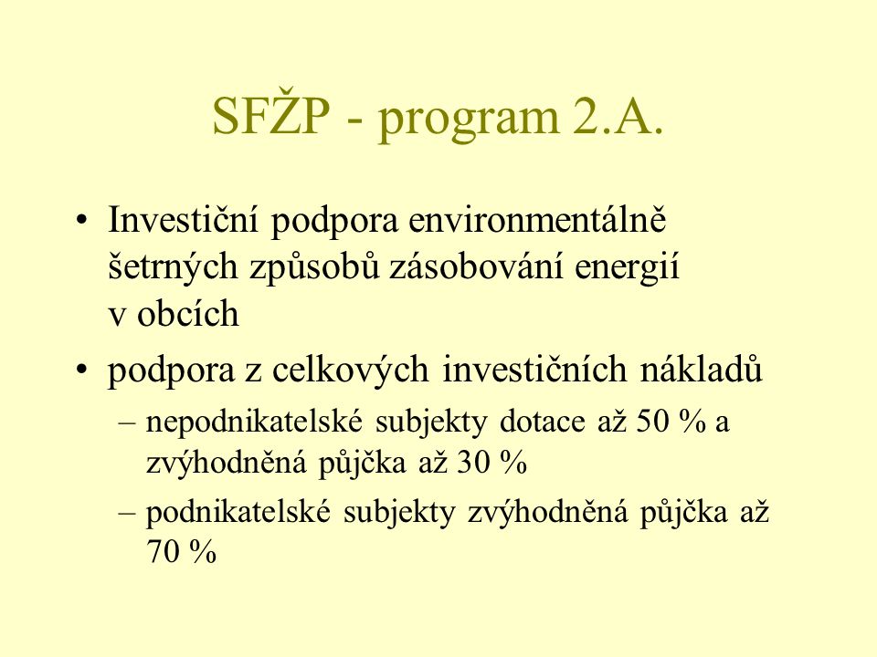 SFŽP - program 2.A.