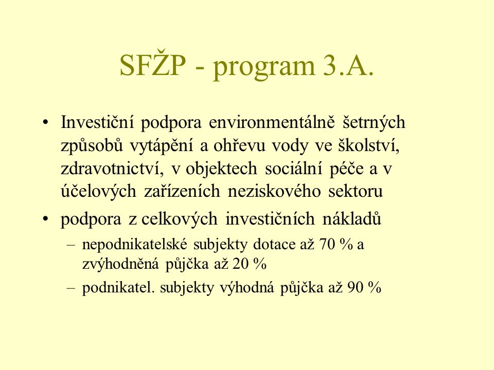 SFŽP - program 3.A.