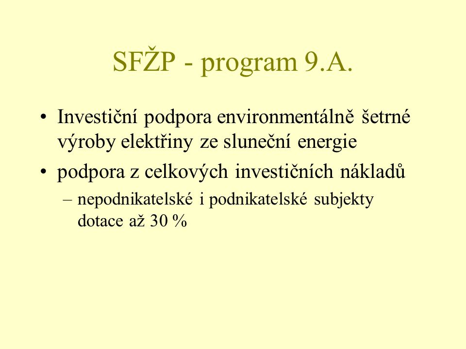 SFŽP - program 9.A.