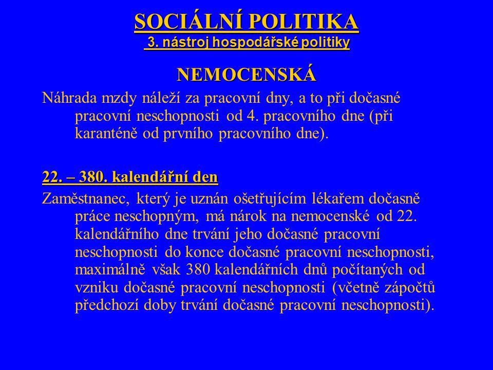 SOCIÁLNÍ POLITIKA 3.