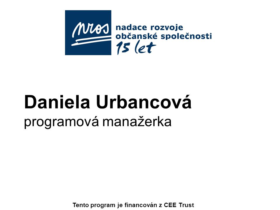 Daniela Urbancová programová manažerka