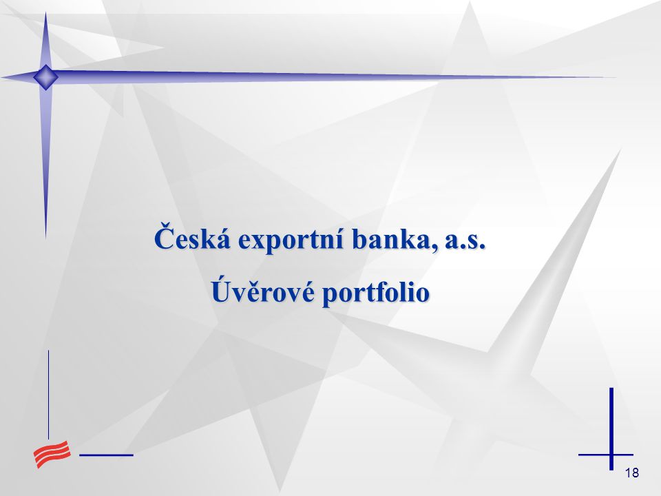 18 Česká exportní banka, a.s. Úvěrové portfolio