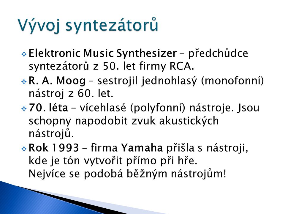  Elektronic Music Synthesizer – předchůdce syntezátorů z 50.