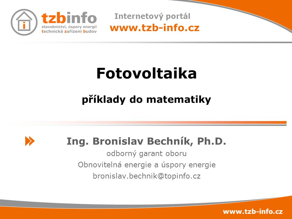 Internetový portál   Ing. Bronislav Bechník, Ph.D.