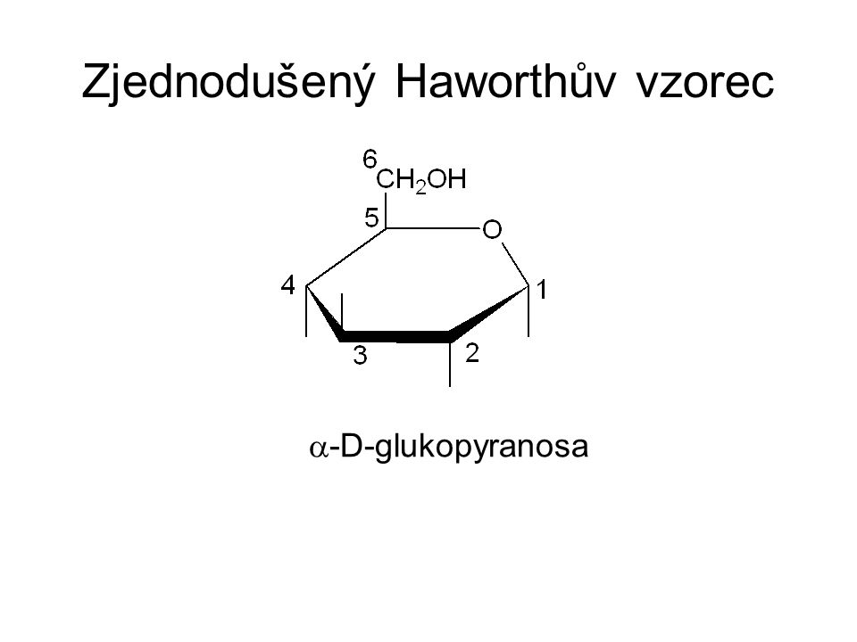 Zjednodušený Haworthův vzorec  -D-glukopyranosa