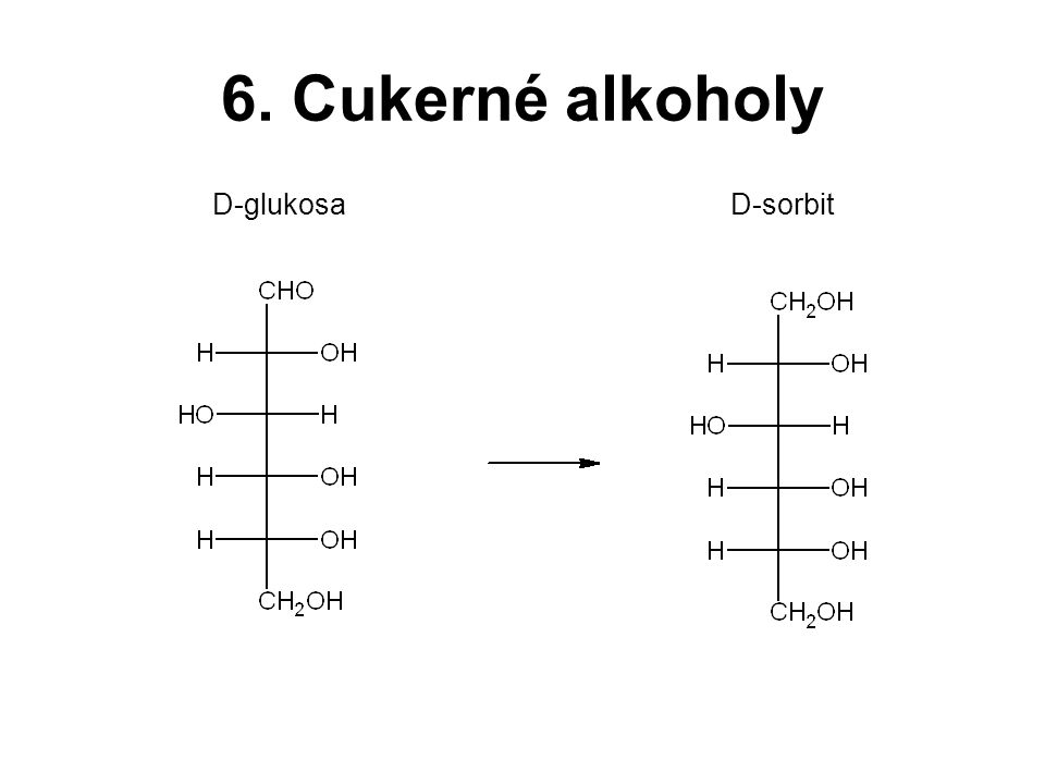 6. Cukerné alkoholy D-glukosa D-sorbit