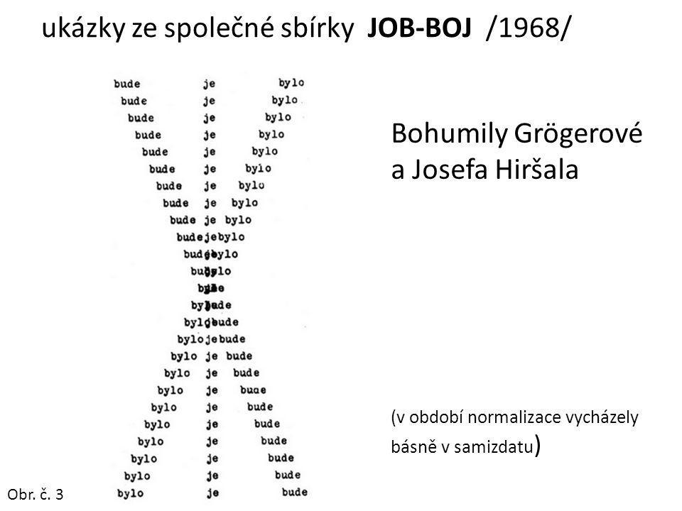 ukázky ze společné sbírky JOB-BOJ /1968/ Bohumily Grögerové a Josefa Hiršala (v období normalizace vycházely básně v samizdatu ) Obr.