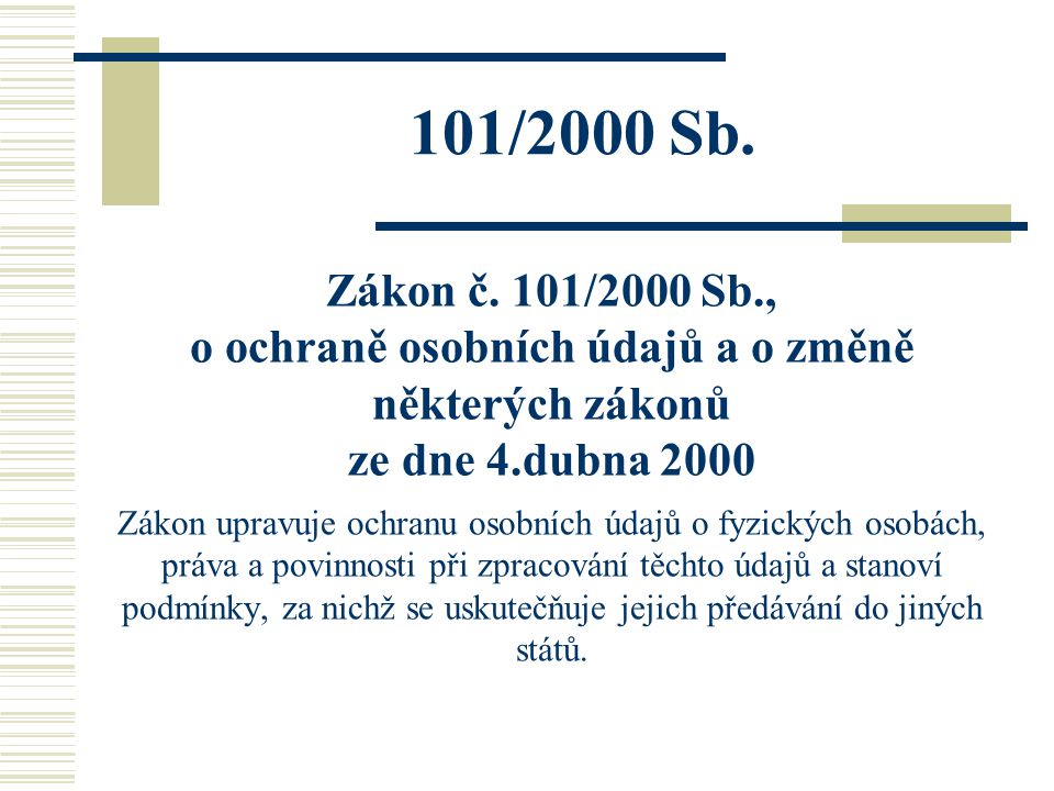 101/2000 Sb. Zákon č.
