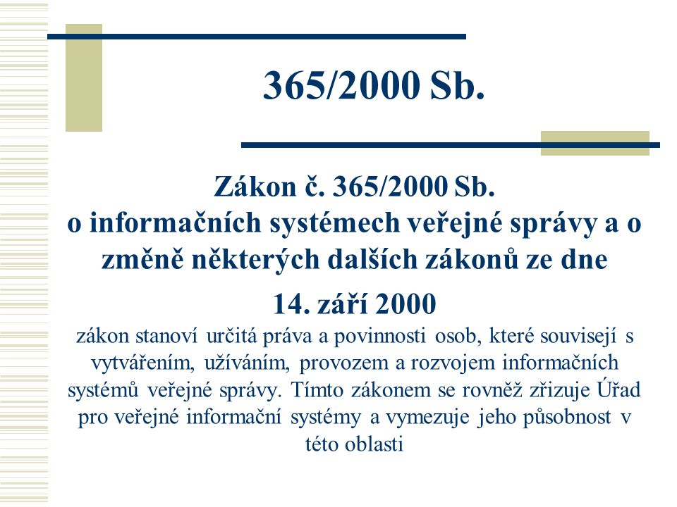 365/2000 Sb. Zákon č. 365/2000 Sb.