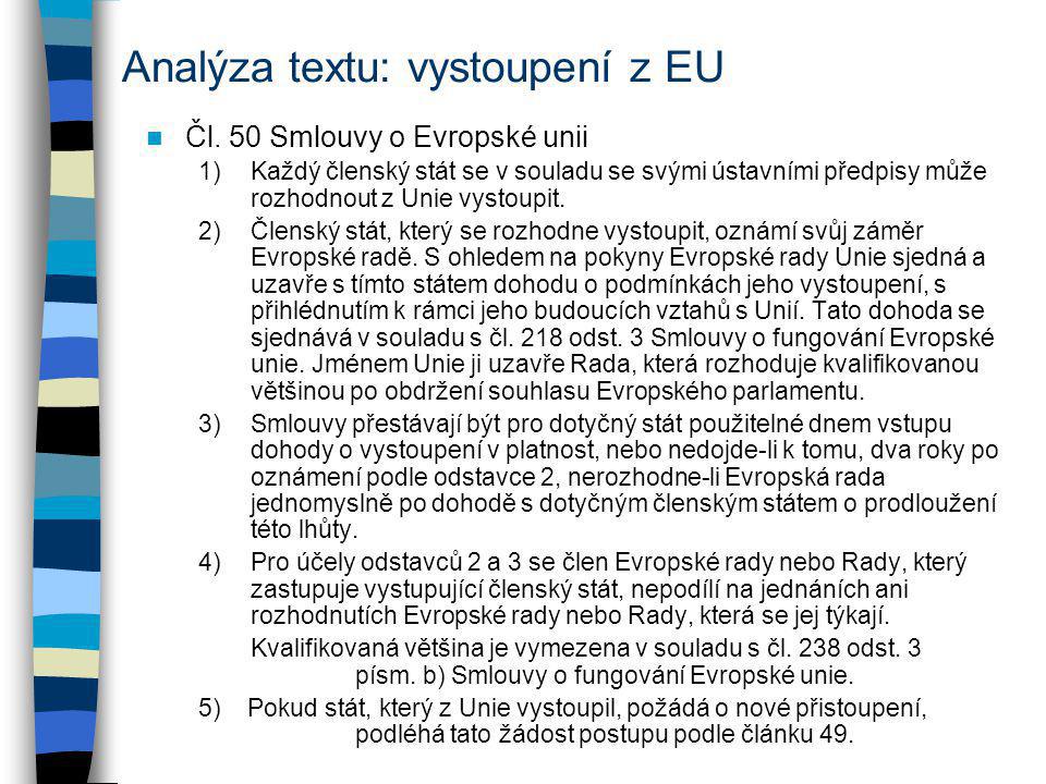 Analýza textu: vystoupení z EU Čl.