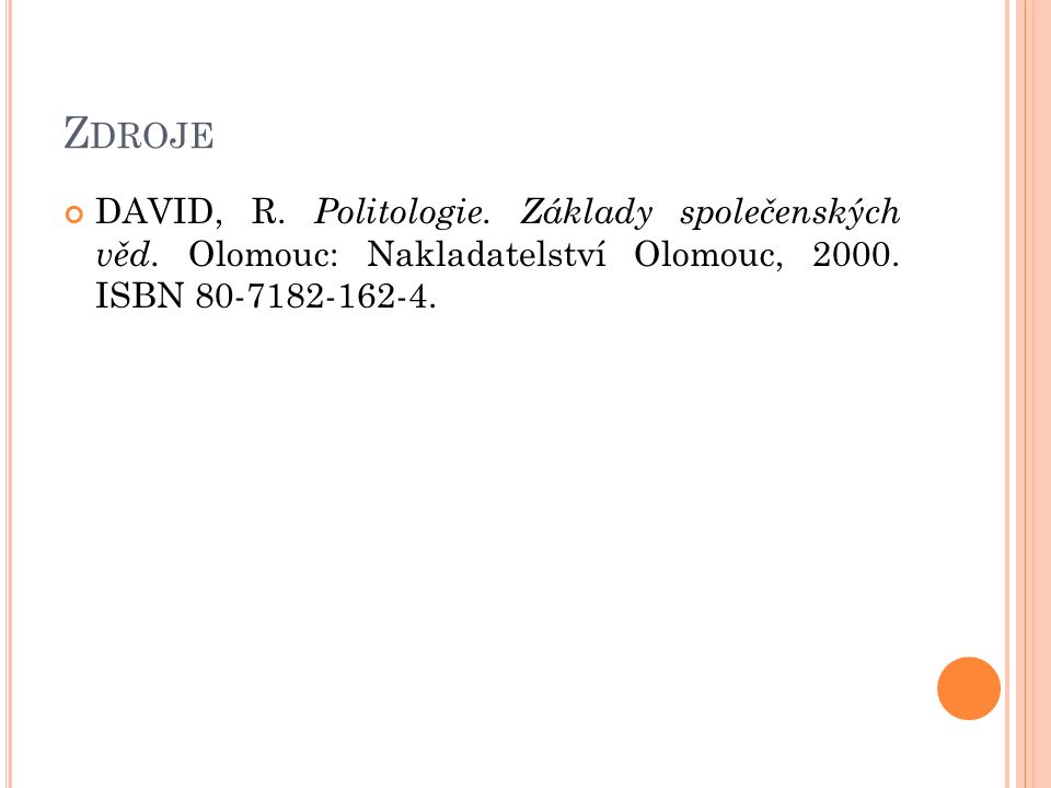 Z DROJE DAVID, R. Politologie. Základy společenských věd.