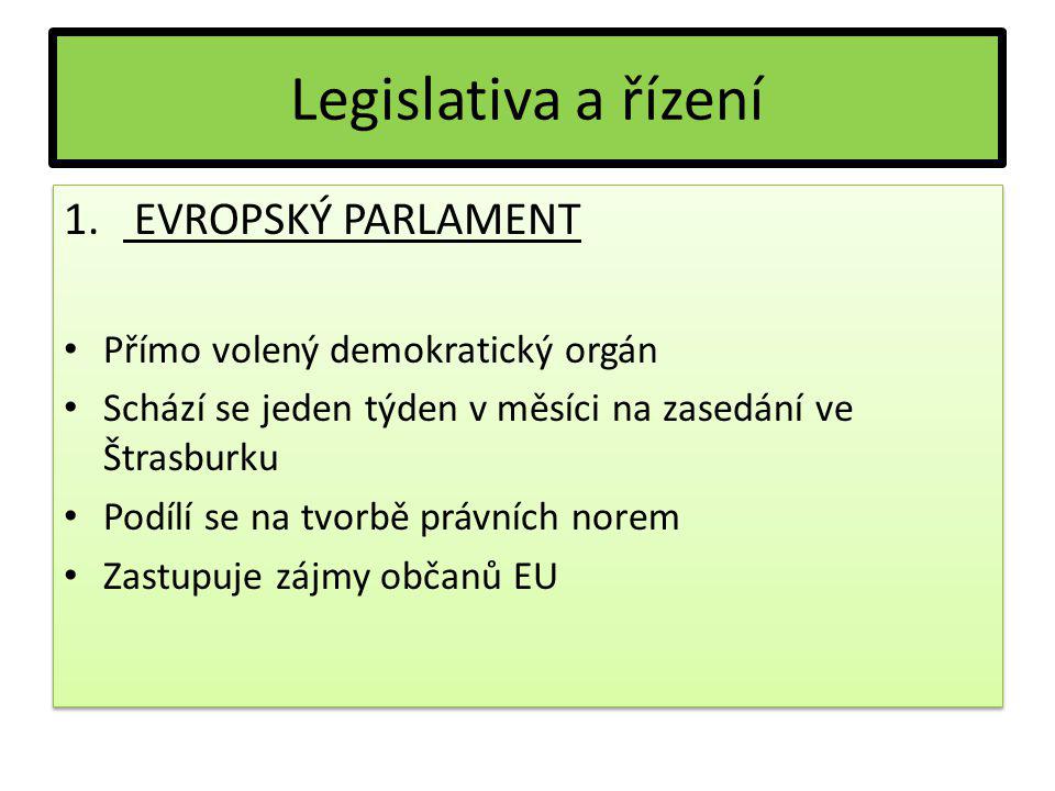 Legislativa a řízení 1.