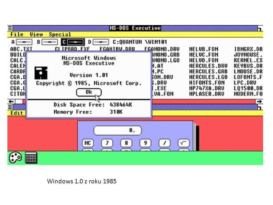 Windows 1.0 z roku 1985