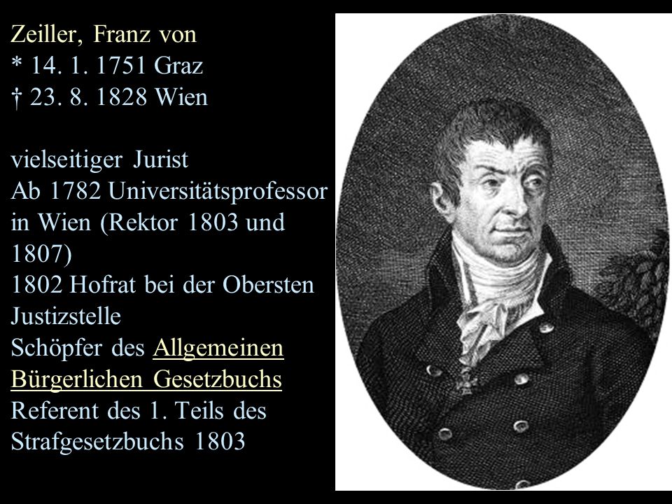 Zeiller, Franz von * Graz †