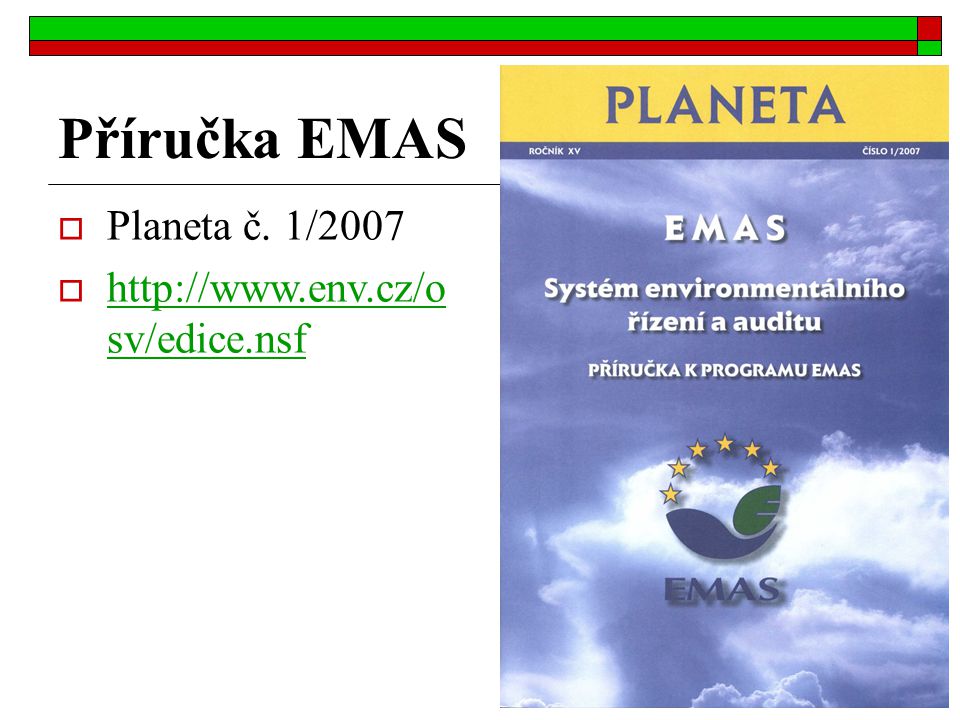 Příručka EMAS  Planeta č. 1/2007    sv/edice.nsf