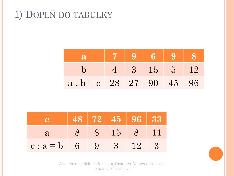 1) D OPLŇ DO TABULKY a79698 b a.