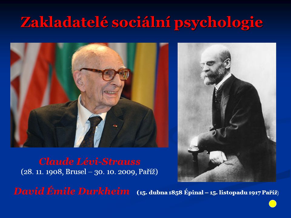 Zakladatelé sociální psychologie David Émile Durkheim (15.