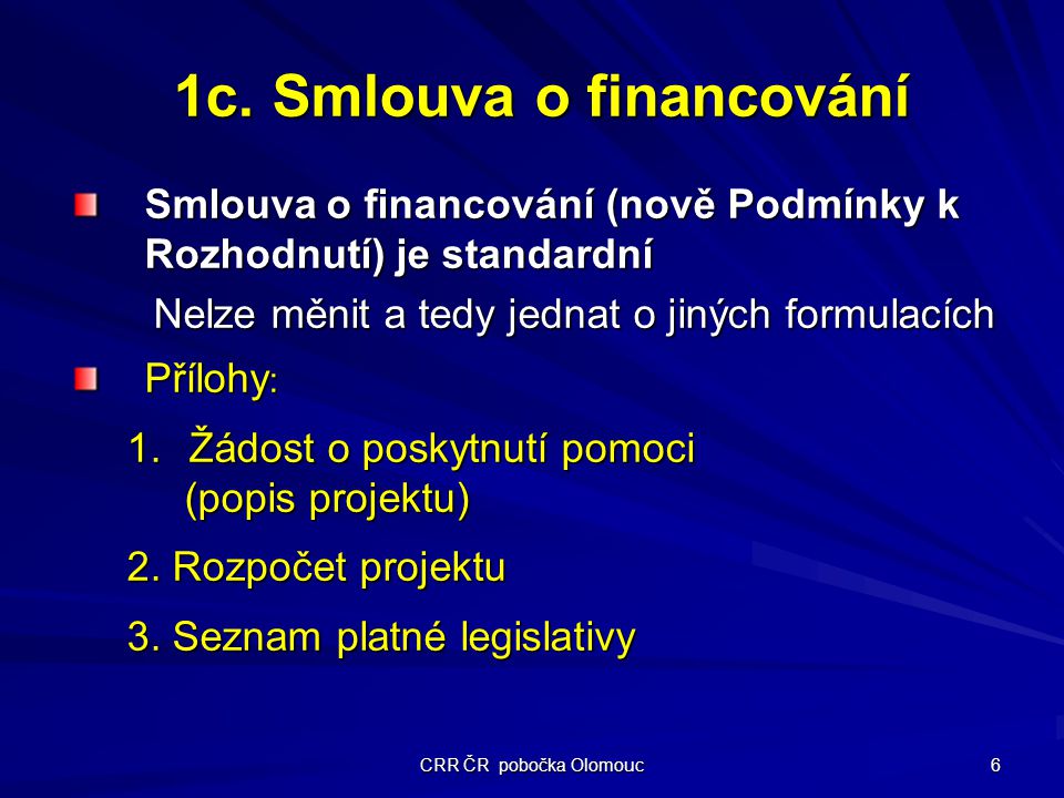 CRR ČR pobočka Olomouc 6 1c.