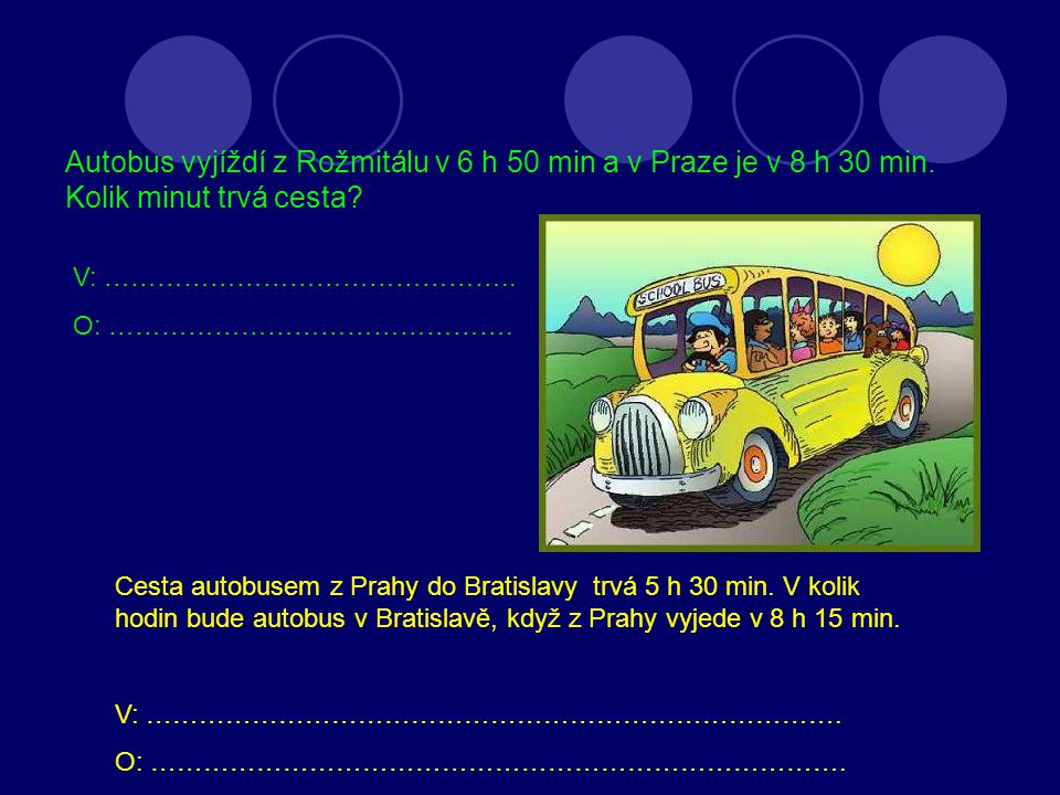 Autobus vyjíždí z Rožmitálu v 6 h 50 min a v Praze je v 8 h 30 min.