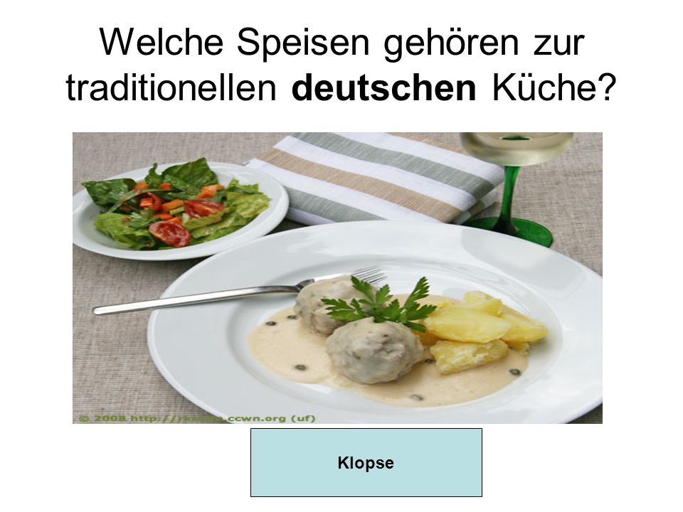 Welche Speisen gehören zur traditionellen deutschen Küche Klopse
