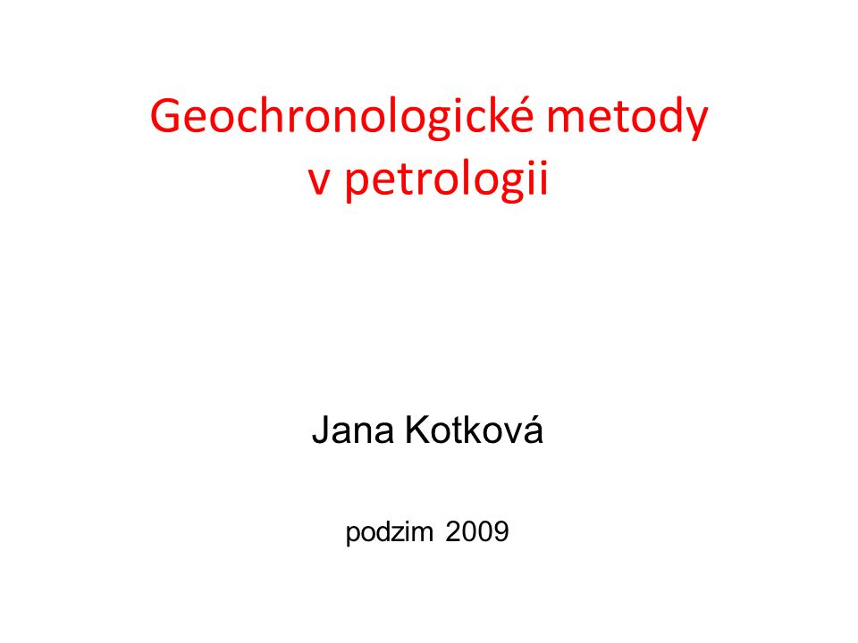 Geochronologické datovací metody