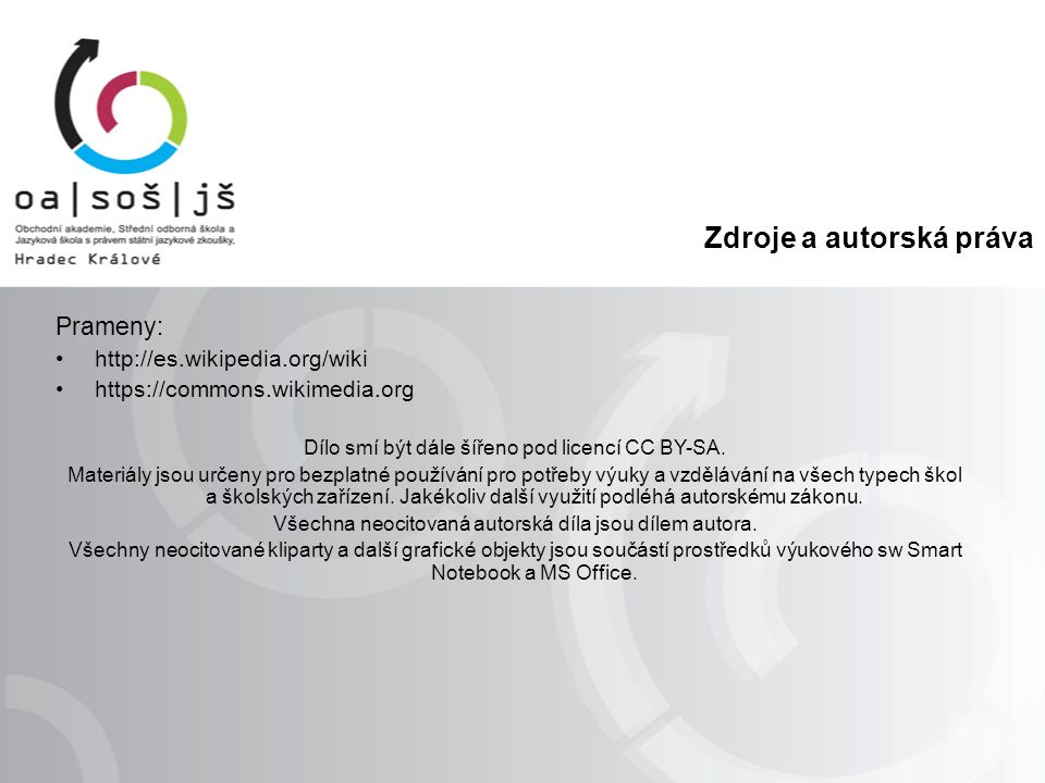 Zdroje a autorská práva Prameny:     Dílo smí být dále šířeno pod licencí CC BY-SA.