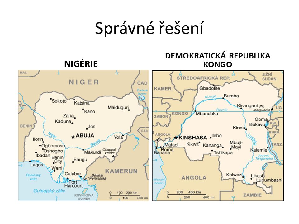 Správné řešení NIGÉRIE DEMOKRATICKÁ REPUBLIKA KONGO