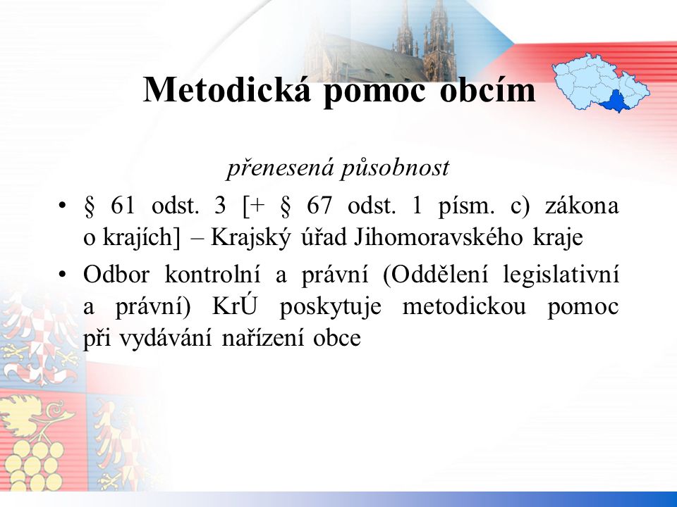 Metodická pomoc obcím přenesená působnost § 61 odst.
