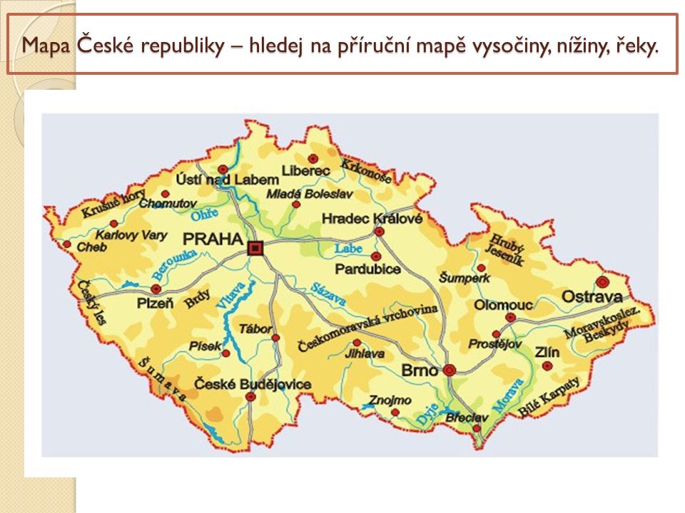 mapa české republiky nížiny Název školy: ZÁKLADNÍ ŠKOLA SADSKÁ Autor: Bc. Naďa Prejzová Název  mapa české republiky nížiny