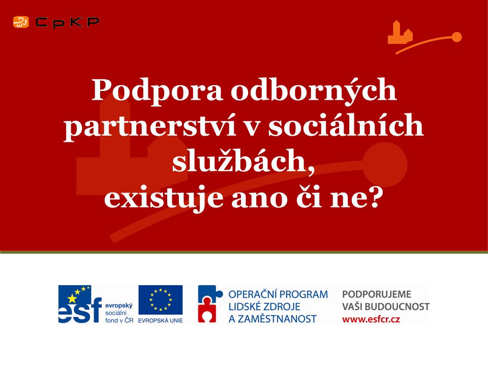 Podpora odborných partnerství v sociálních službách, existuje ano či ne