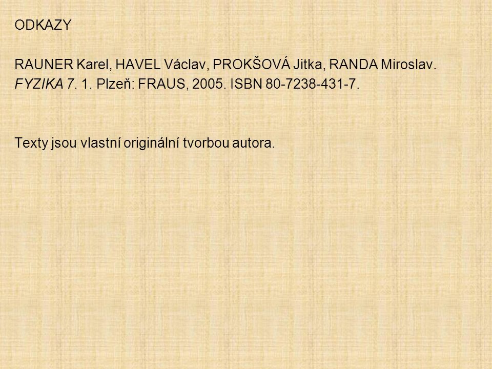 ODKAZY RAUNER Karel, HAVEL Václav, PROKŠOVÁ Jitka, RANDA Miroslav.