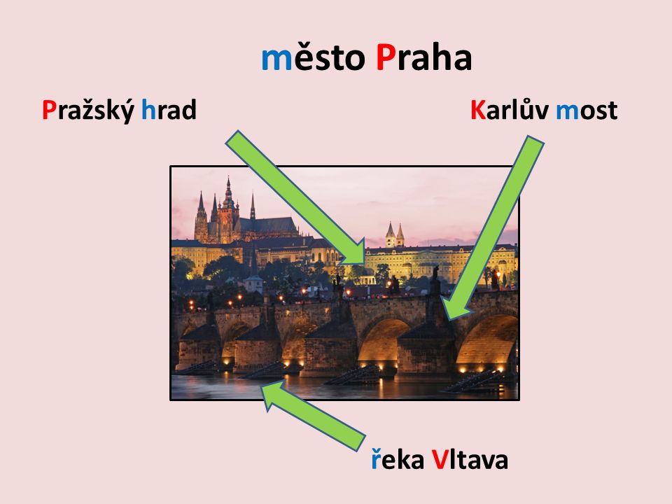 město Praha řeka Vltava Pražský hradKarlův most