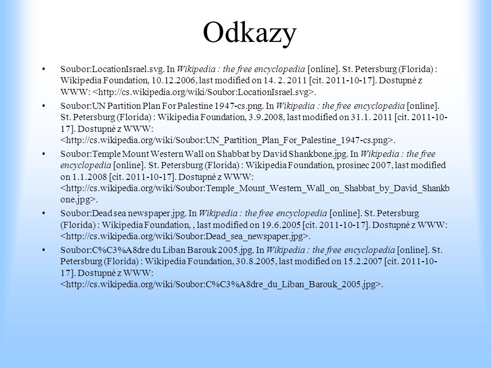 Odkazy Soubor:LocationIsrael.svg. In Wikipedia : the free encyclopedia [online].