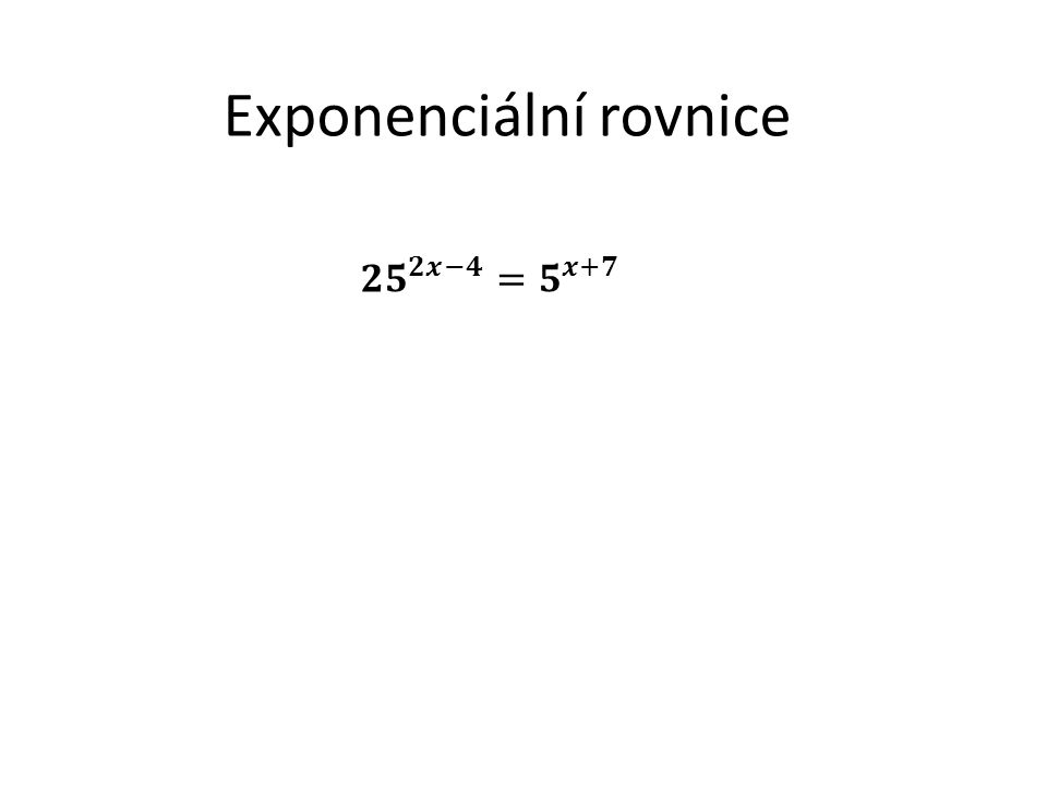 Exponenciální rovnice
