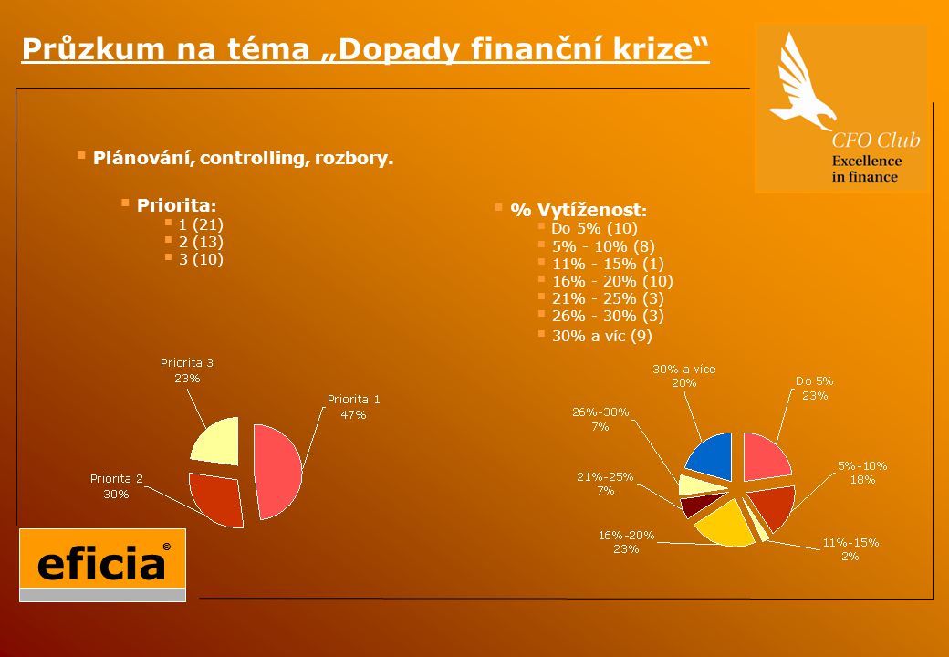 Průzkum na téma „Dopady finanční krize  Plánování, controlling, rozbory.