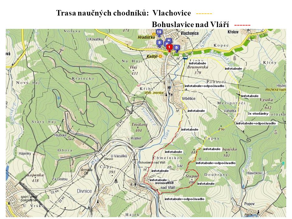 Trasa naučných chodníků: Vlachovice Bohuslavice nad Vláří