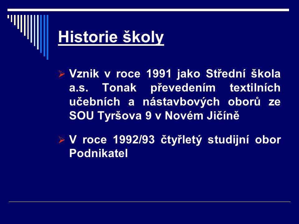 Historie školy  Vznik v roce 1991 jako Střední škola a.s.