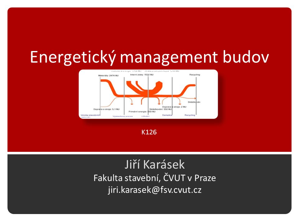 Energetický management budov Jiří Karásek Fakulta stavební, ČVUT v Praze K126