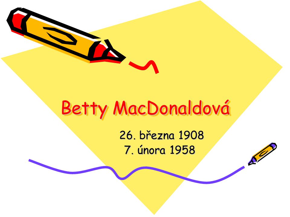 Betty MacDonaldová 26. března března února února 1958