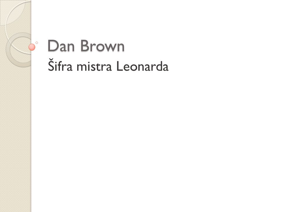 Dan Brown Šifra mistra Leonarda