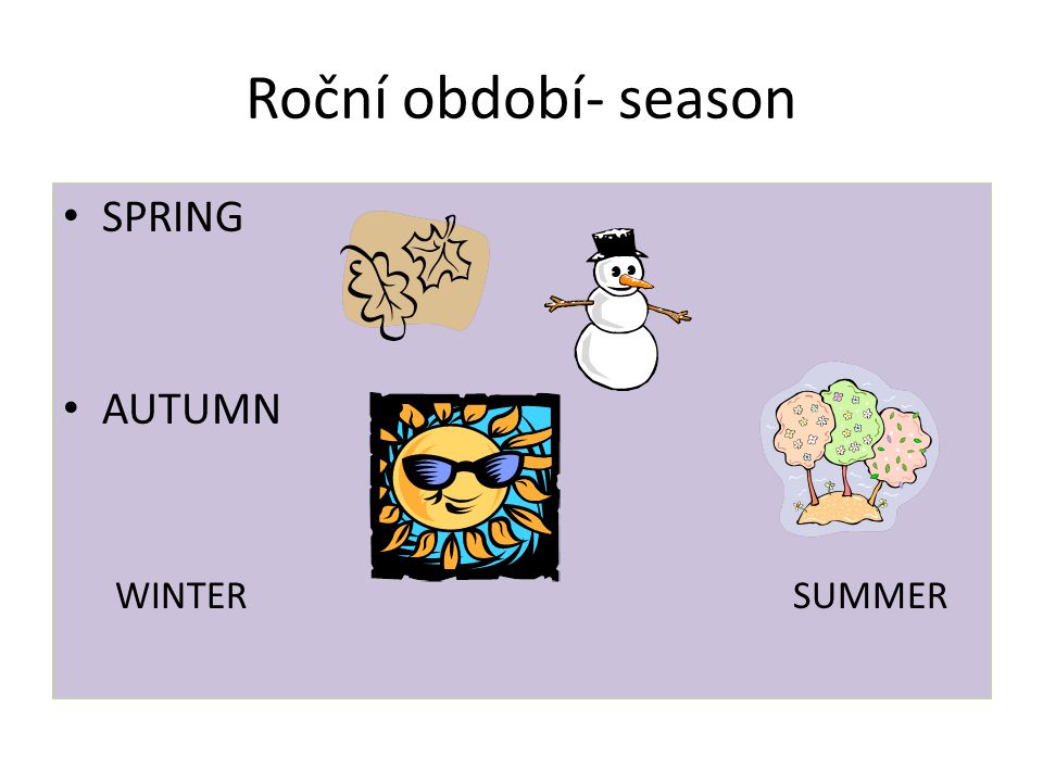 Roční období- season SPRING AUTUMN WINTERSUMMER