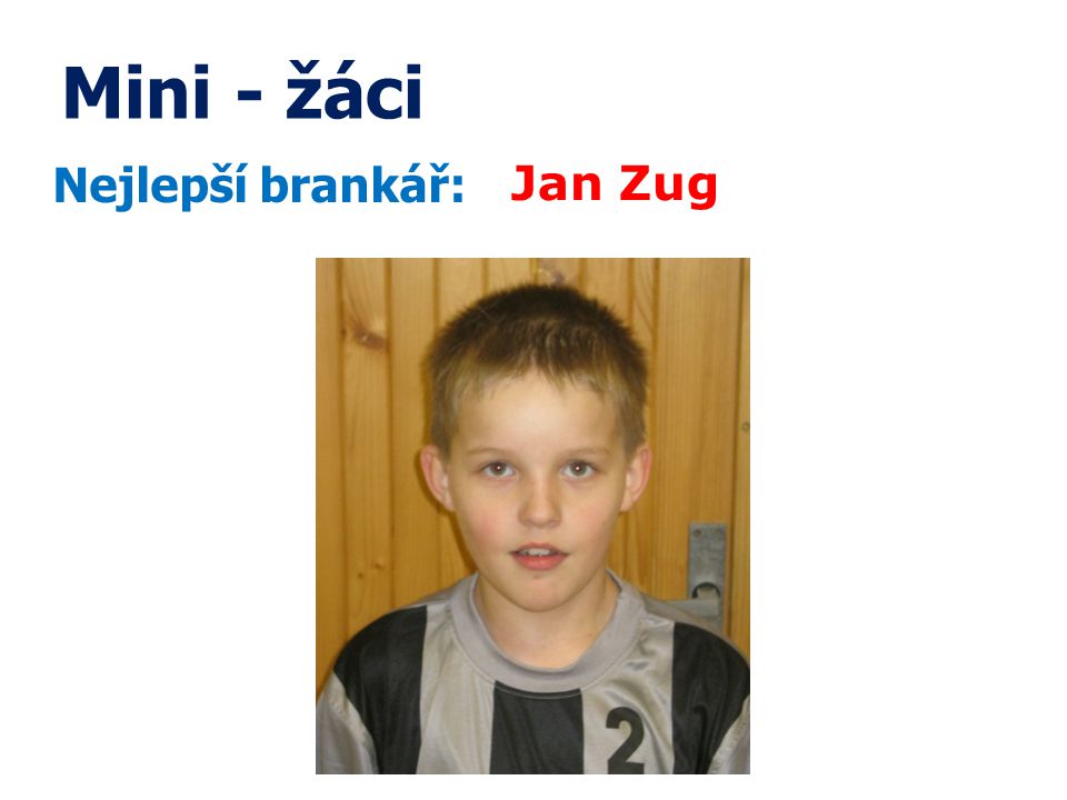 Mini - žáci Nejlepší brankář: Jan Zug