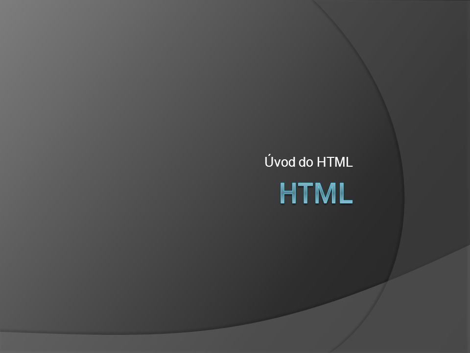 Úvod do HTML