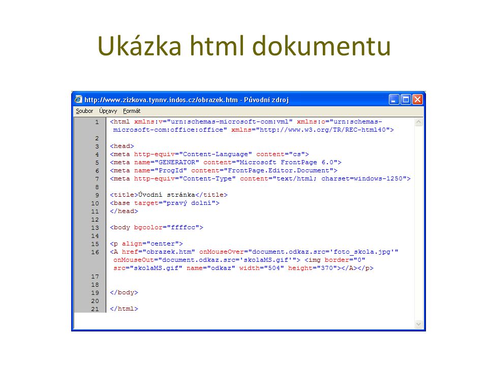 Ukázka html dokumentu